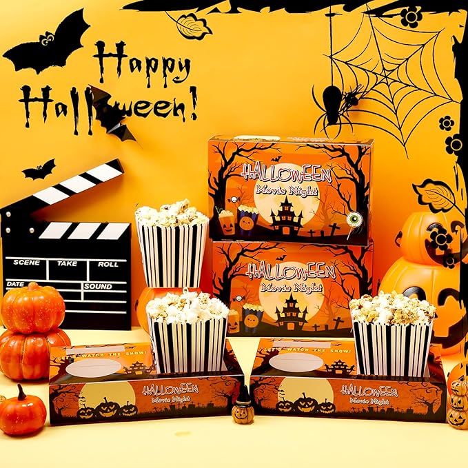 20 Pcs Halloween Movie Night Snack Trays Movie Night Paper Supplies