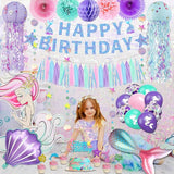Mermaid Birthday Party Decorations Theme Supplies Include Banner