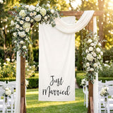 Just Married Car Decorations 24 x 60 Inch Just Married Linen Sign