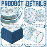 250 Pcs Seashell Party Decorations Plates and Napkins Beach Theme