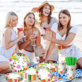 Luau Party Supplies 144pcs Tropical Party Decorations includes