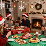 CIEOVO 12 Pcs Christmas Round Disposable Table Cover 84" Assorted