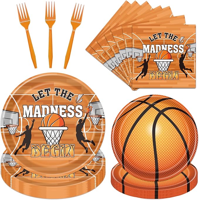 March Basketball Party Decorations 96PCS Let the Madnes Begin