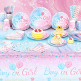 452 Pcs Gender Reveal Party Supplies for 50 Guests Pink and Blue