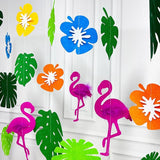 Summer Party Decorations 3D Flamingo Tropical Palm Leaves Flower