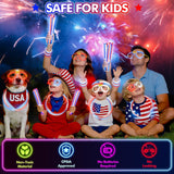 BUDI 467Pcs 4th of July Accessories Glow Sticks: Red White Blue Glow