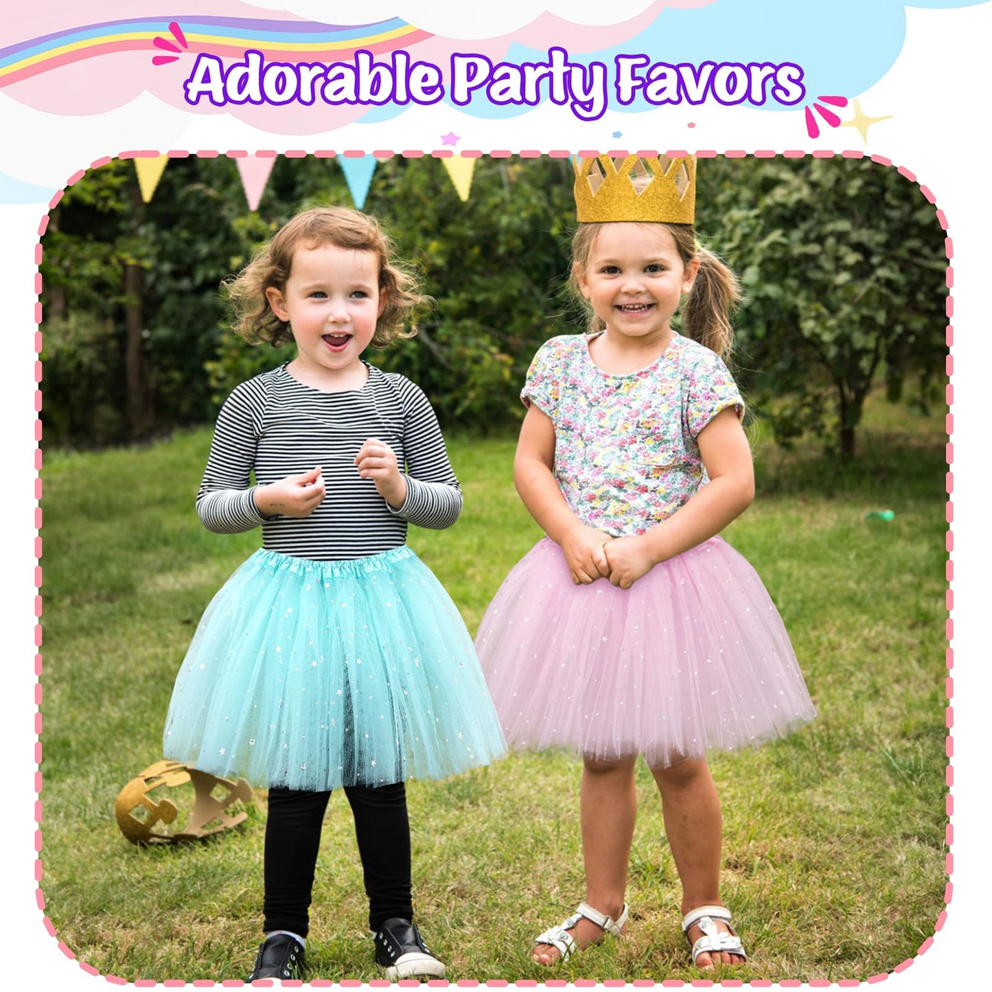 kilofly 6pc Pink Girls Ballet Tutu Kids Birthday Princess Party Favor