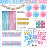 124 Pcs Gender Reveal Decorations Kit Party Supplies With 36''