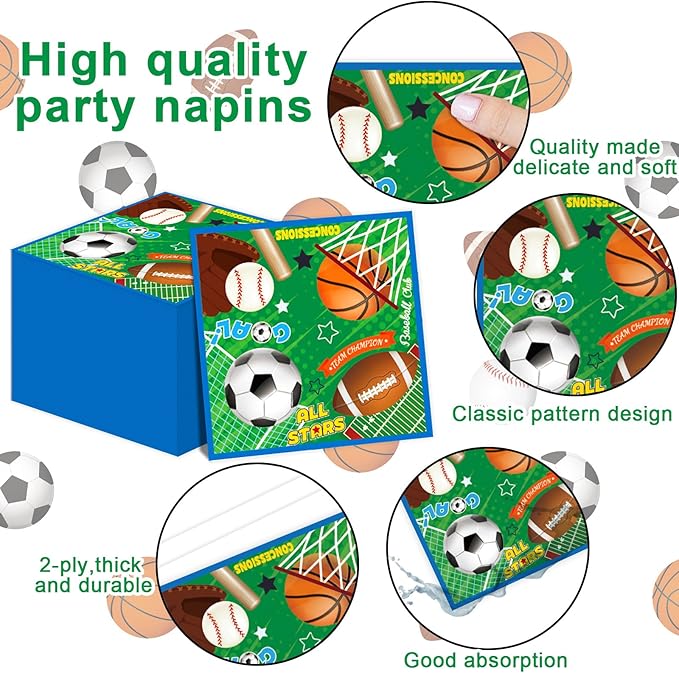 Sports Party Decorations Tableware Set All Star Plates Napkins All