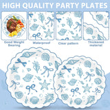 96pcs Scalloped Coastal Party Supplies Tropical Blue Bow Starfish