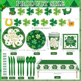194 Pcs St Patricks Day Paper Plates & Napkins Green Shamrock Paper