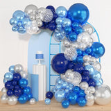 Amandir 153pcs Blue and Silver Balloon Garland Arch Kit, Different