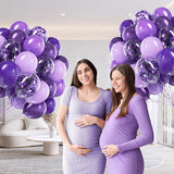 60pcs Purple Balloons 12inch with Metallic Pastel Dark Purple