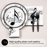 96 Pcs Music Birthday Party Supplies Music Notes Plates Napkins