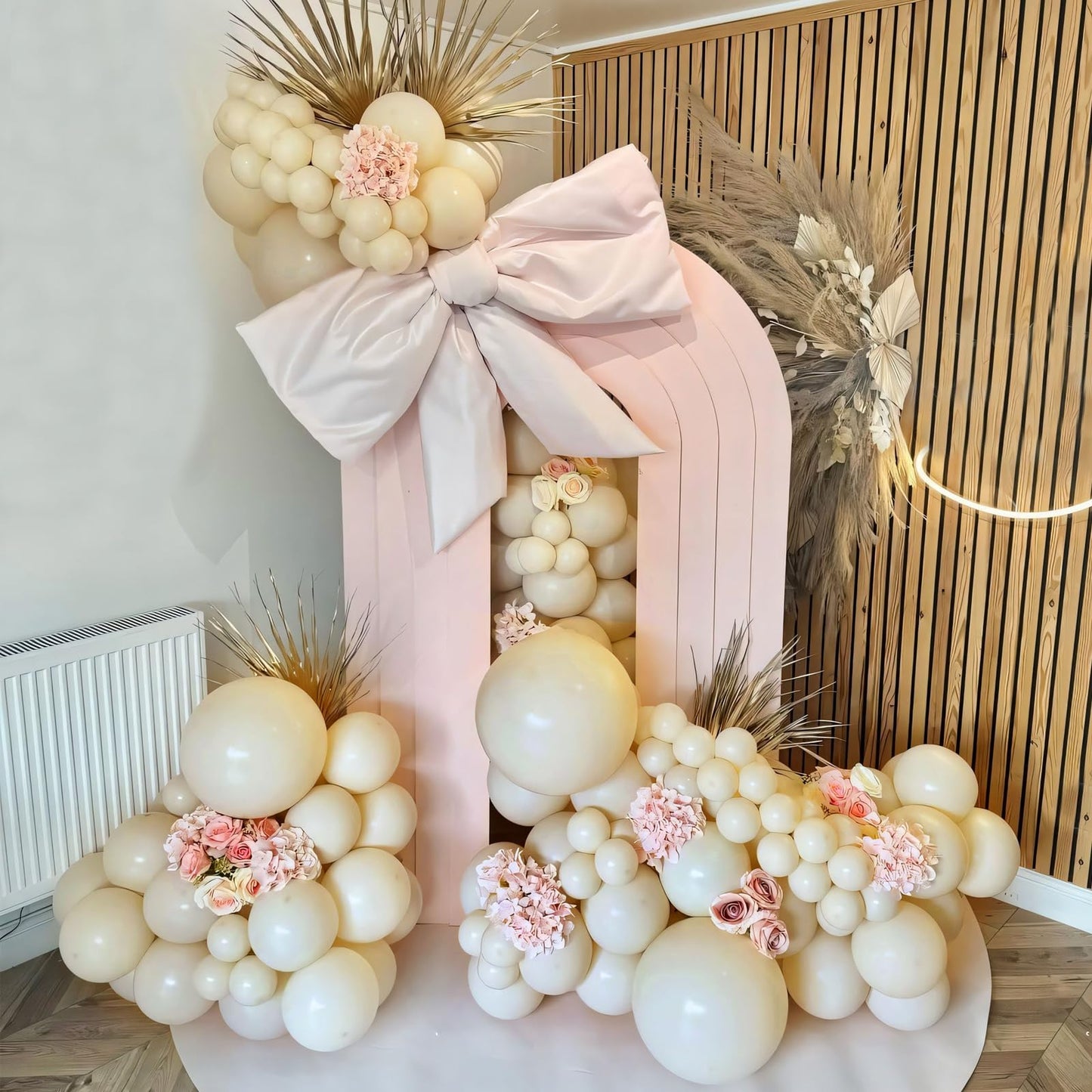 145pcs Sand White Balloon Garland Kit Different Sizes of 18 12 10 5