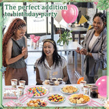 400 Pcs Safari Birthday Party Supplies Include Pink Green Jungle