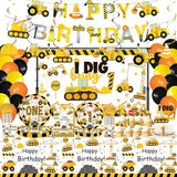 178 Pcs Construction 1st Birthday Party Supplies Dump Truck One Year
