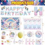220Pcs Unicorn Party Birthday Supplies Unicorn Party Decorations