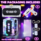 Halloscume 6 Sets 80s 90s Neon Party Decoration Novelty Cassette Tape