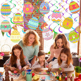 72 Pcs Easter Egg Hanging Swirl Ceiling Decorations Hanging