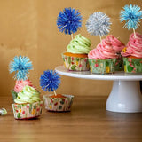Gyufise 30Pcs Foil Firework Cupcake Toppers Sparkle Tinsel Cake #5