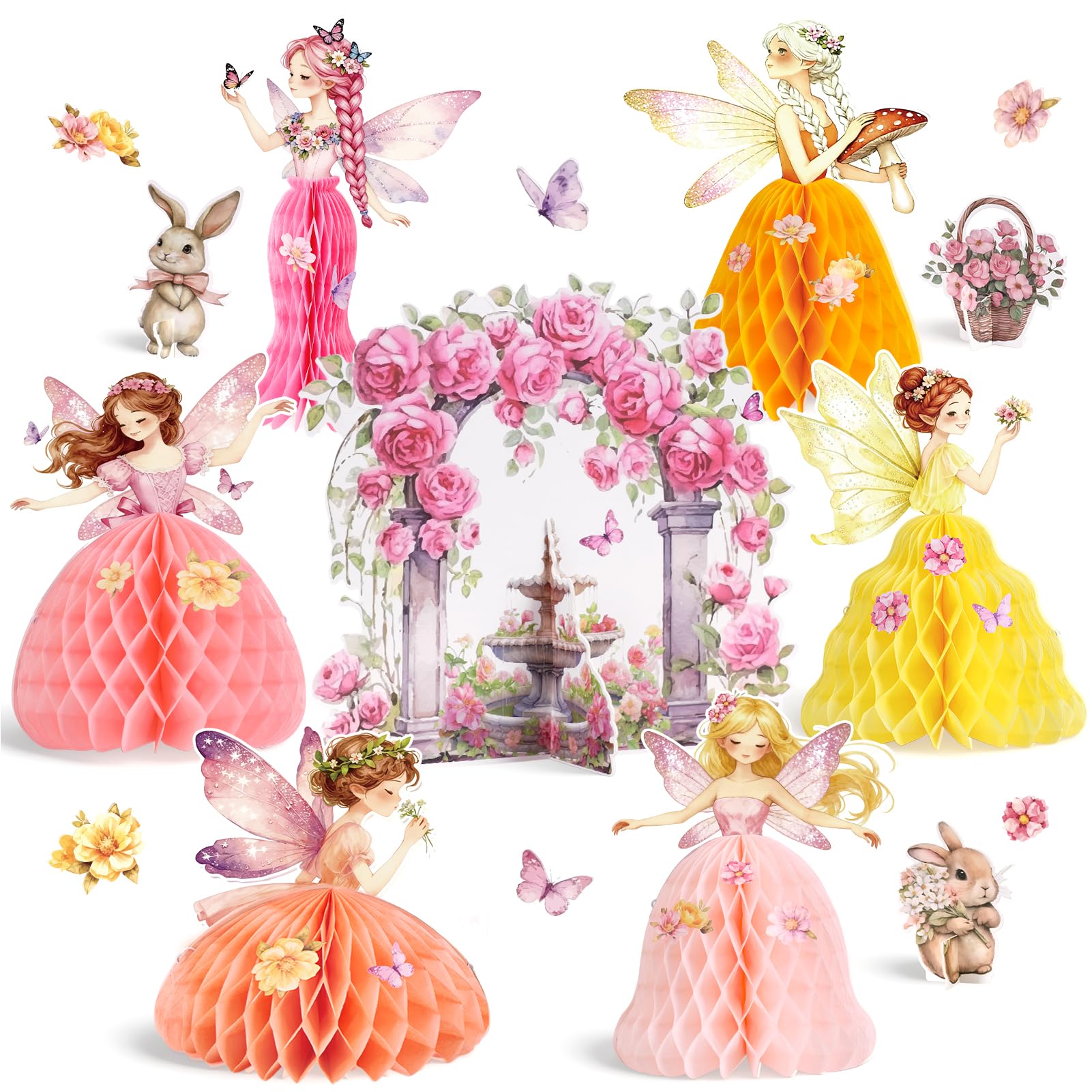Paper Jazz Fairy Birthday Party Centerpieces for Table, Fairy