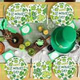 96 Pieces St Patrick's Day Tableware Set Green Shamrock Disposable