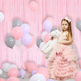 BRAVESHINE Pastel Pink Fringe Curtains Backdrop - 2 Pack Photo Booths