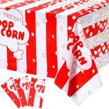 Irenare 3 Pieces Popcorn Tablecloth Decorations Plastic Popcorn Table