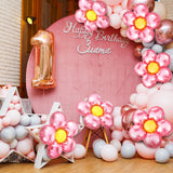 Charnoel 12 Pcs Light Pink Flower Balloon Huge Aluminum Foil Pastel