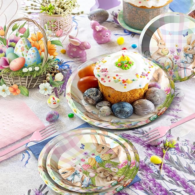 Easter Bunny Party Plates Happy Easters Rabbits Party Tableware
