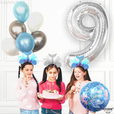 KatchOn, Giant Silver Number 9 Balloon - 40 Inch | Foil 9 Birthday