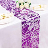 Snowkingdom 2 Pieces Purple Table Runner, Sequin Glitter Foil