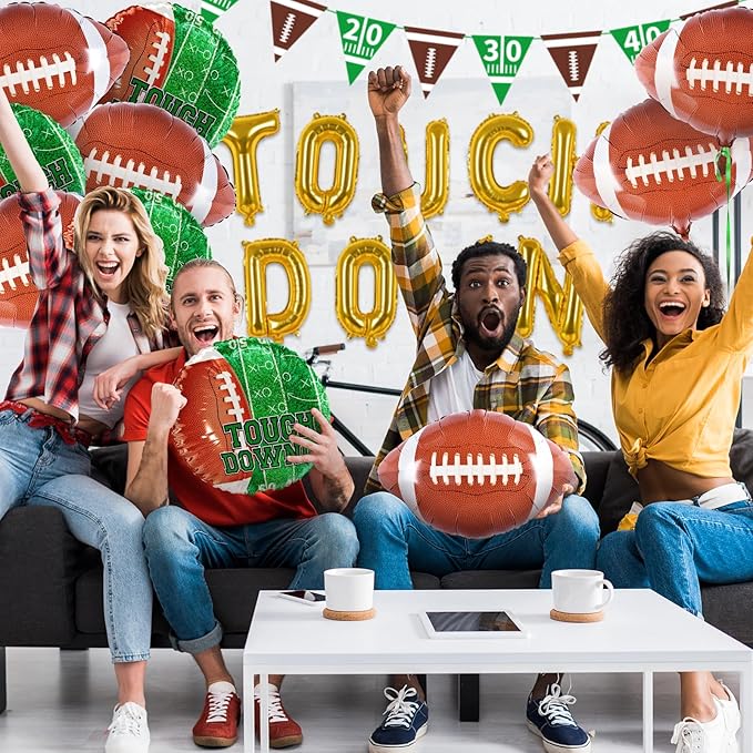 Football Party Supplies Kit Touchdown Letter Balloon Goal Post &
