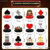 Casino Theme Party Decorations Pack of 12 Clubs and Spades Honeycomb