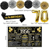 70th Birthday Decorations for Men Women 21pcs the Year 1956 Banner