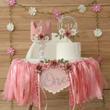 HODIHIWI Wildflower 1st High Chair Banner Birthday Decorations For