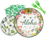 Hawaiian Party Tableware Set Tropical Luau Party Decorations