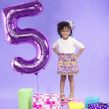 KatchOn, Giant Purple 5 Balloon Number - 40 Inch | Mylar Purple