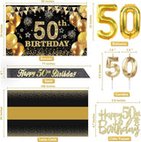 50th Birthday Decorations Men Women with 50th Birthday Banner Black