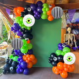 Halloween Balloon Garland 146 Pcs Purple Green Black Orange Balloons