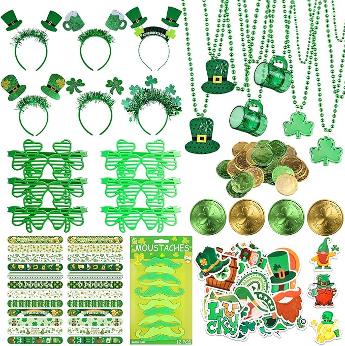 134Pcs St Patrick's Day Accessories Party Favor Set with Stickers
