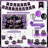 28pcs Retirement Party Decorations Purple The Legend Has Retired