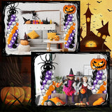 2 Sets Halloween Balloon Column Stand Kit with Scary Pumpkin Spider