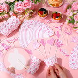 Widecook 96 Pcs Cowgirl Cupcake Toppers and Wrappers Western Cowgirl