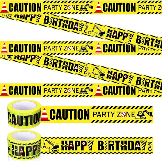 2 Pack Construction Birthday Party Banner Tape 2.36 Inches x 328