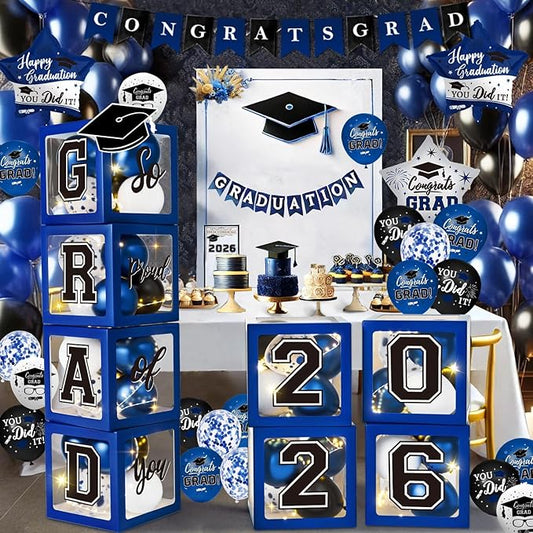 Graduation Decorations Class of 2026 - Blue Graduation Decorations -