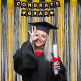 Graduation Decorations 2026 Foil Fringe Curtains- Melsan 3 Pack 3.2 x
