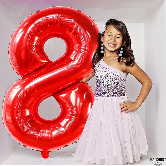 KatchOn, Giant Red 8 Balloon Number - 40 Inch | Number 8 Balloon, 8th