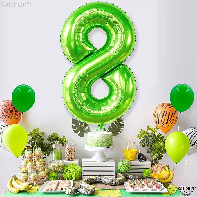 KatchOn, Light Green Number 8 Balloon - 40 Inch | Green Neon 8
